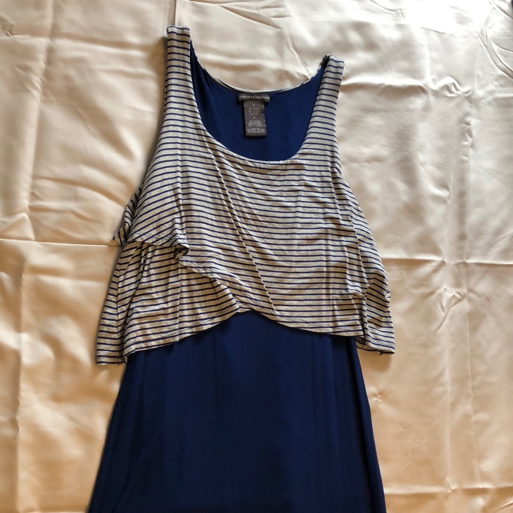 Royal Blue & Grey Maxi Dress Women’s Small